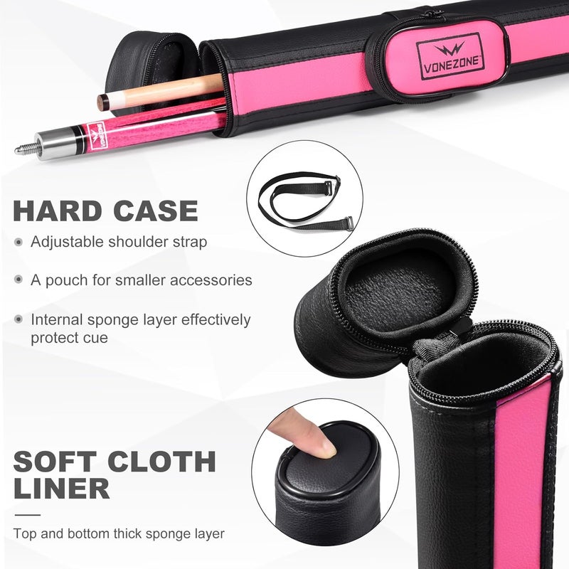 vonezone Pool Cue Stick,Pro Cue with Hard Case,Pool Sticks for Adults,Womens Pool Cue,Pool Cues for Men,58inch 19-21oz Billiard Stick Pool Cue Set,Pink/Orange/Green - Image 5